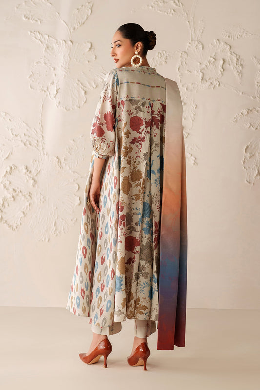 Baroque Prints 3-Piece Digital Print Viscose Suit with Printed Shawl.