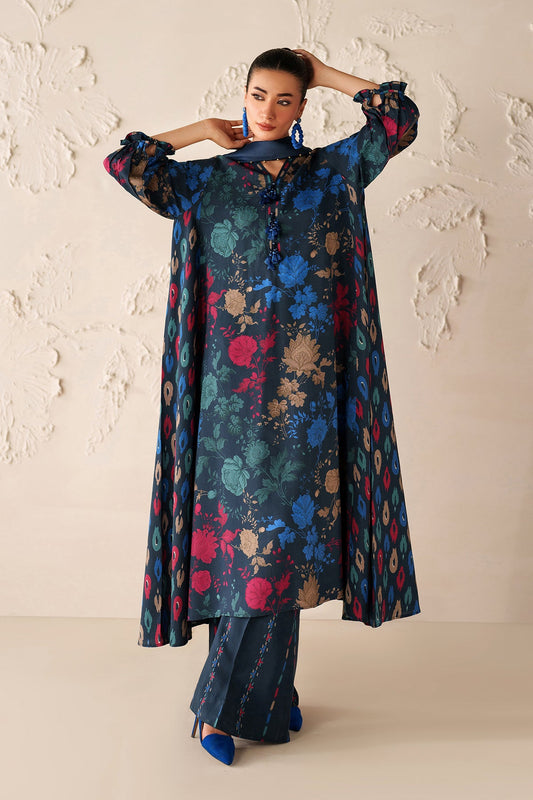 Baroque Prints 3-Piece Digital Print Viscose Suit with Printed Shawl.