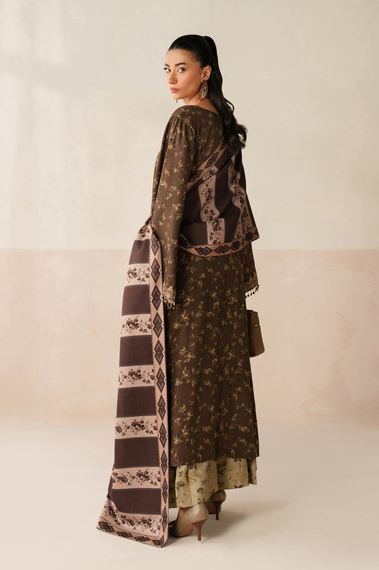 Baroque Prints 3-Piece Digital Print Viscose Suit with Printed Shawl.