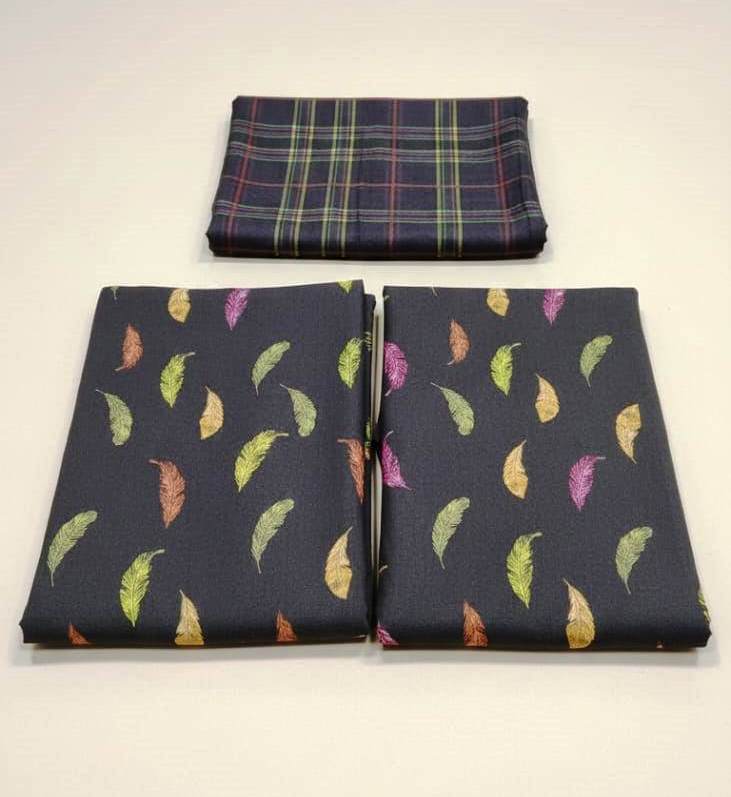 Baroque Prints 3-Piece Digital Print Viscose Suit with Printed Shawl.