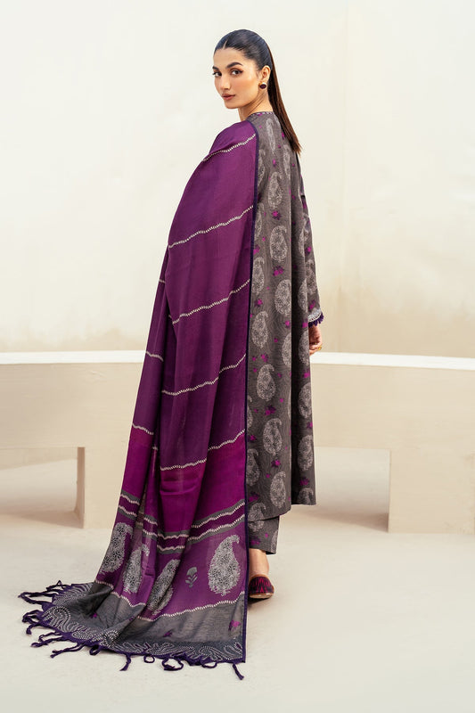 Baroque Prints 3-Piece Digital Print Viscose Suit with Printed Shawl.
