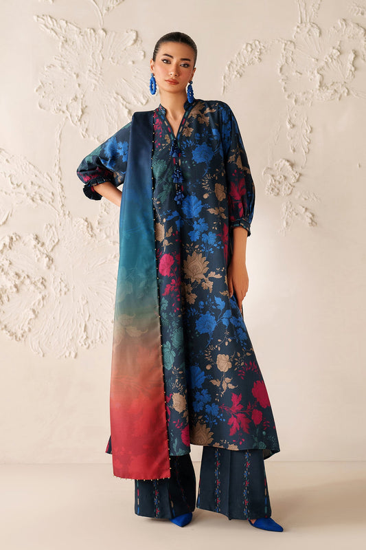 Baroque Prints 3-Piece Digital Print Viscose Suit with Printed Shawl.