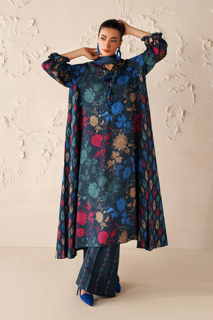 Baroque Prints 3-Piece Digital Print Viscose Suit with Printed Shawl.