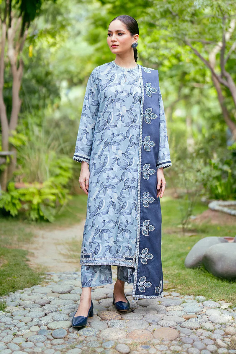 Baroque Prints 3-Piece Digital Print Viscose Suit with Printed Shawl.