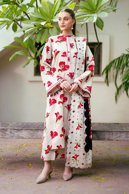 Baroque Prints 3-Piece Digital Print Viscose Suit with Printed Shawl.