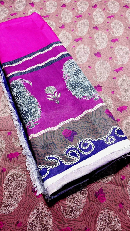 Baroque Prints 3-Piece Digital Print Viscose Suit with Printed Shawl.