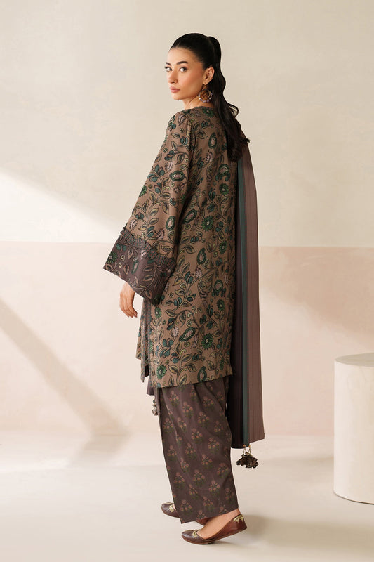 Baroque Prints 3-Piece Digital Print Viscose Suit with Printed Shawl.