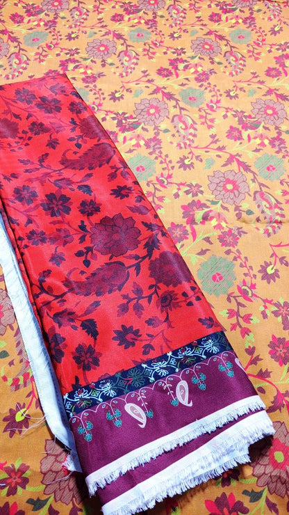 Baroque Prints 3-Piece Digital Print Viscose Suit with Printed Shawl.