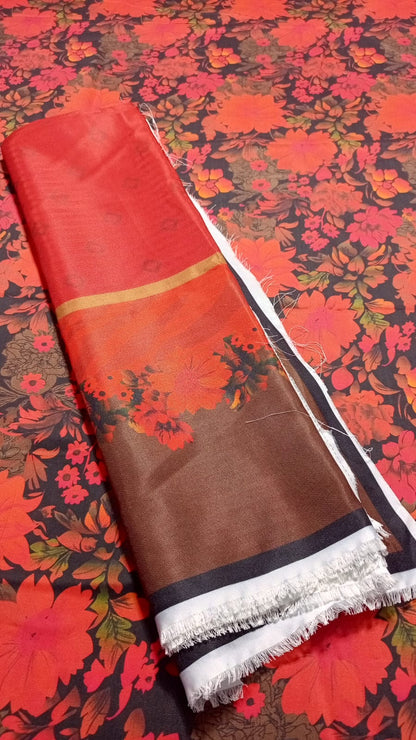 Baroque Prints 3-Piece Digital Print Viscose Suit with Printed Shawl.