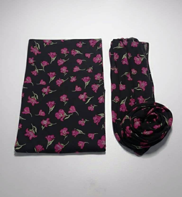 Baroque Prints 3-Piece Digital Print Viscose Suit with Printed Shawl.