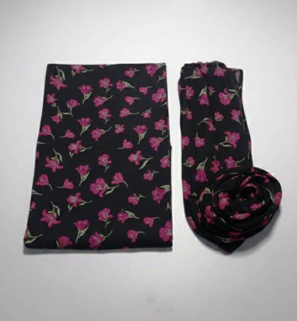 Baroque Prints 3-Piece Digital Print Viscose Suit with Printed Shawl.