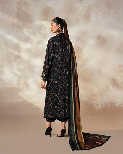 Baroque Prints 3-Piece Digital Print Viscose Suit with Printed Shawl.