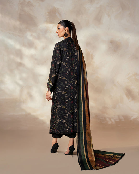 Baroque Prints 3-Piece Digital Print Viscose Suit with Printed Shawl.