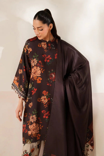 Baroque Prints 3-Piece Digital Print Viscose Suit with Printed Shawl.