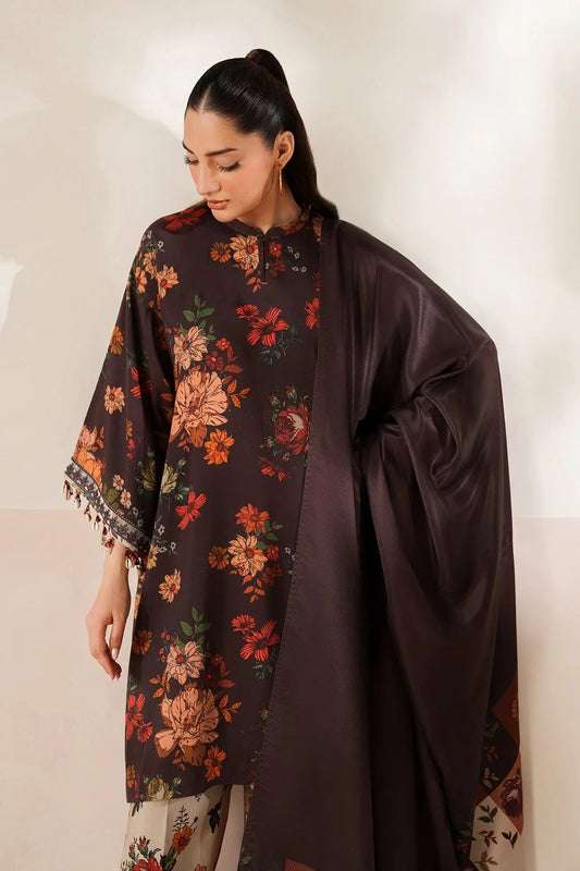 Baroque Prints 3-Piece Digital Print Viscose Suit with Printed Shawl.