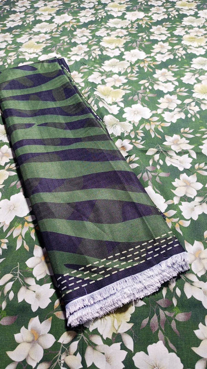 Baroque Prints 3-Piece Digital Print Viscose Suit with Printed Shawl.