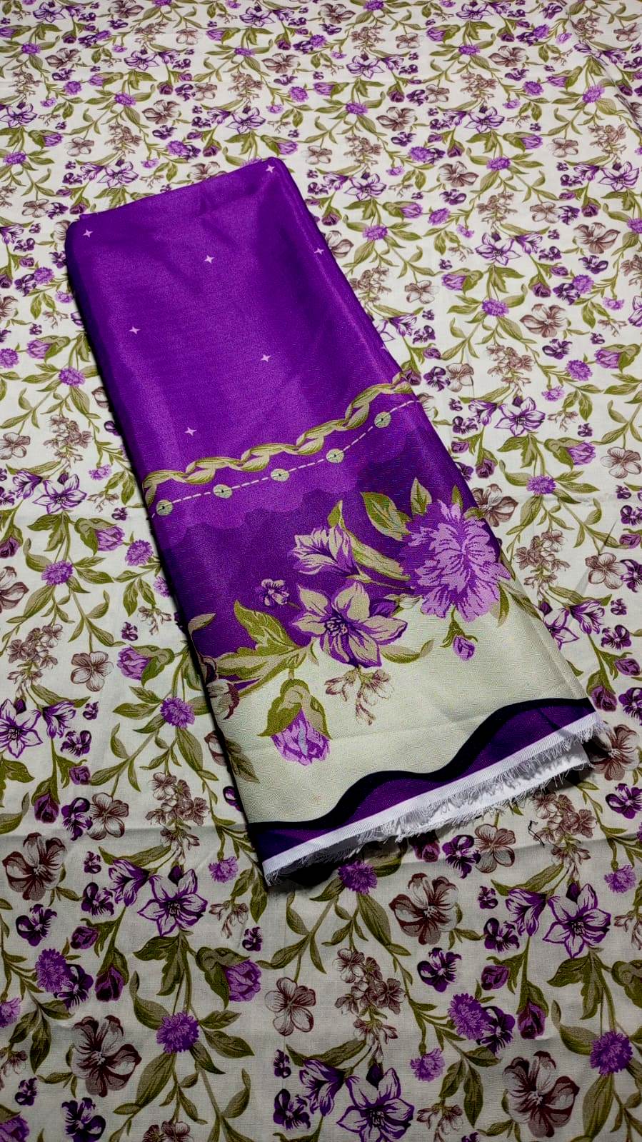 Baroque Prints 3-Piece Digital Print Viscose Suit with Printed Shawl.