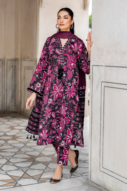 Baroque Prints 3-Piece Digital Print Viscose Suit with Printed Shawl.