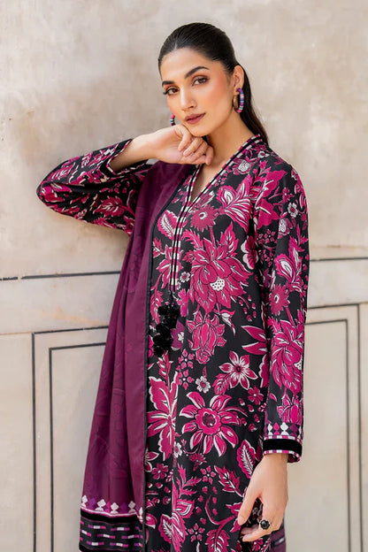 Baroque Prints 3-Piece Digital Print Viscose Suit with Printed Shawl.
