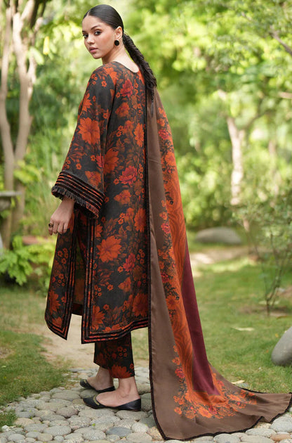 Baroque Prints 3-Piece Digital Print Viscose Suit with Printed Shawl.