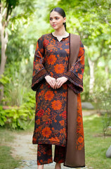 Baroque Prints 3-Piece Digital Print Viscose Suit with Printed Shawl.