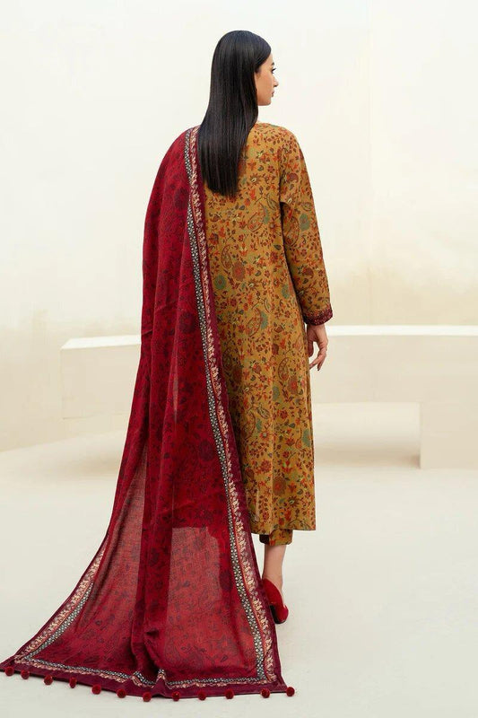 Baroque Prints 3-Piece Digital Print Viscose Suit with Printed Shawl.