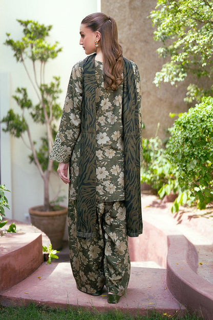 Baroque Prints 3-Piece Digital Print Viscose Suit with Printed Shawl.