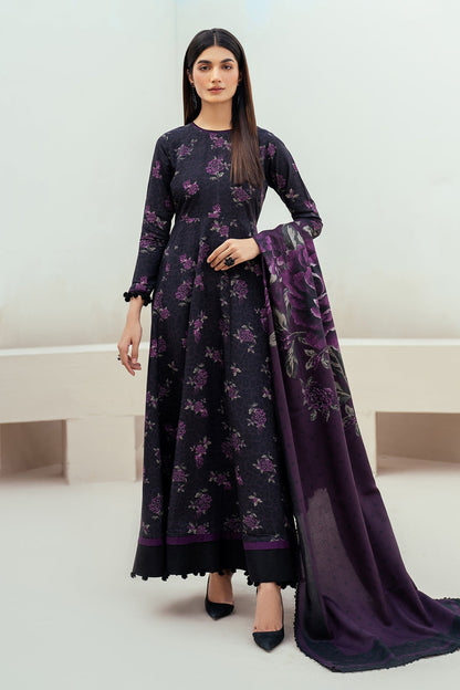 Baroque Prints 3-Piece Digital Print Viscose Suit with Printed Shawl.