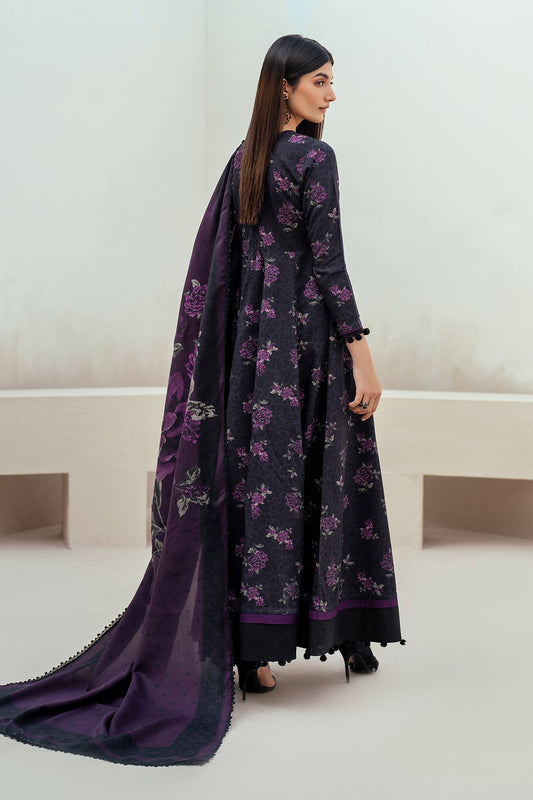 Baroque Prints 3-Piece Digital Print Viscose Suit with Printed Shawl.