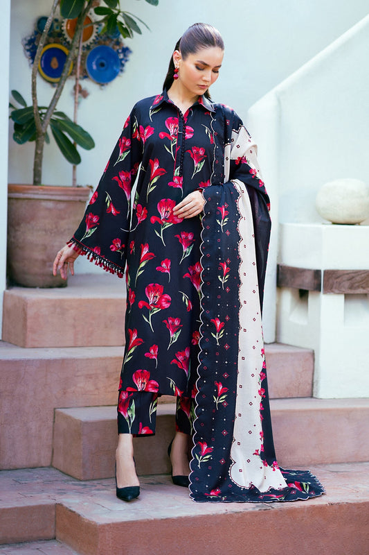 Baroque Prints 3-Piece Digital Print Viscose Suit with Printed Shawl.