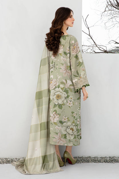 Baroque Prints 3-Piece Digital Print Viscose Suit with Printed Shawl.